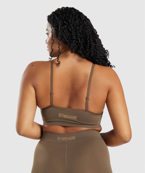 Damske Spodne Pradlo Gymshark Seamless Scoop Neck Bralette Hnede | SL8072619